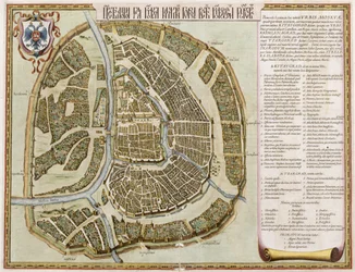 Moscou, de &39;Geographie Blaviane&39;, 1662 (gravura colorida à mão)